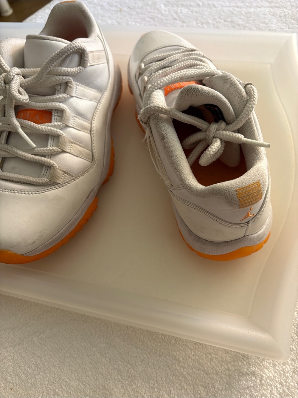 Jordan Women’s White and Orange Low-Top Sneakers